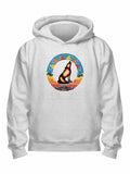 Embroidered Wolf Geo-Print Hoodie