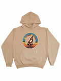 Embroidered Wolf Geo-Print Hoodie