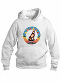 Embroidered Wolf Geo-Print Hoodie
