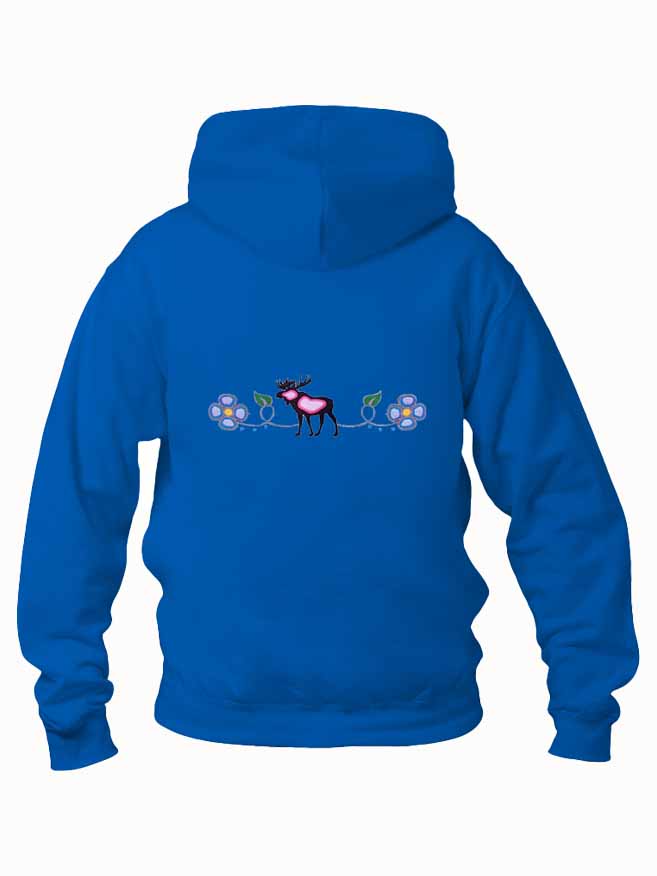Floral Moose Embroidered Hoody