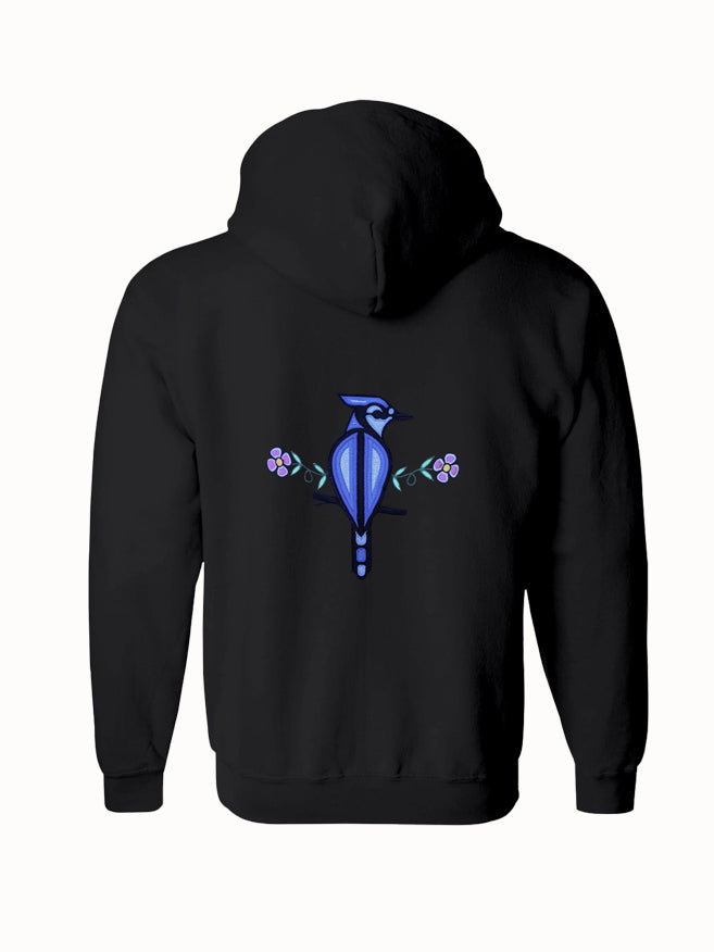 Embroidered Blue Jay Hoody