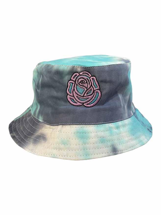 Kid's Tie Dyed Rose Embroidered Bucket Hat