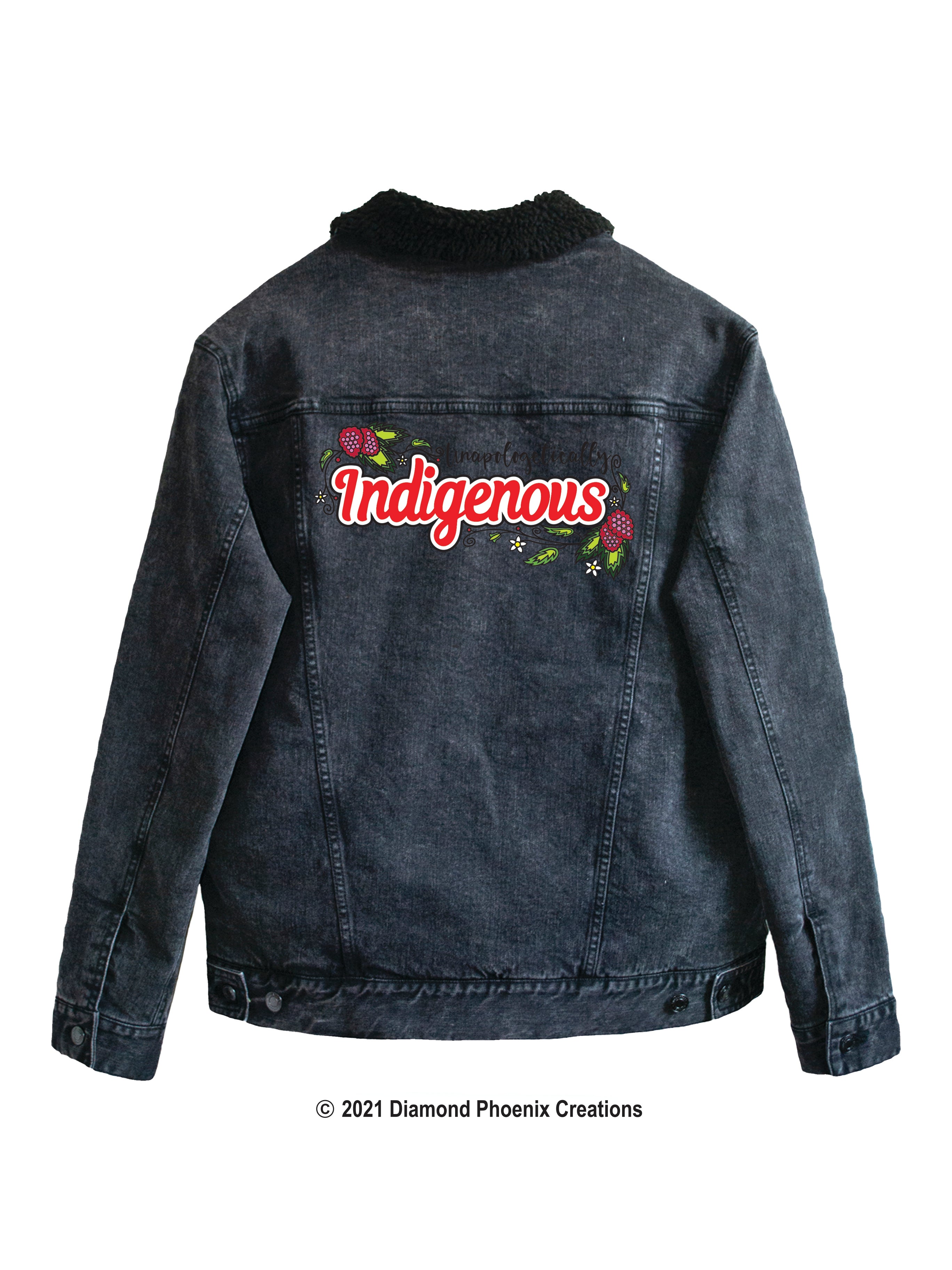 Unapologetically Indigenous Floral Denim Lined Jacket