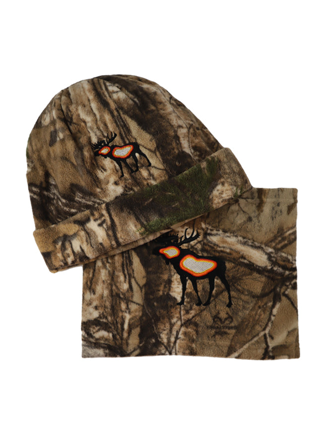 Brown Camo Hat & Neck Warmer Set