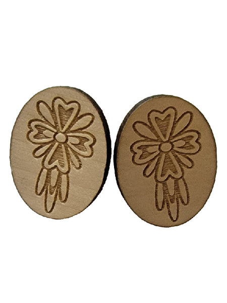 Oval Floral Posted Earrings