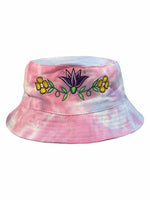Kid's Anishinabe Floral Embroidered Tie Dyed Bucket Hat