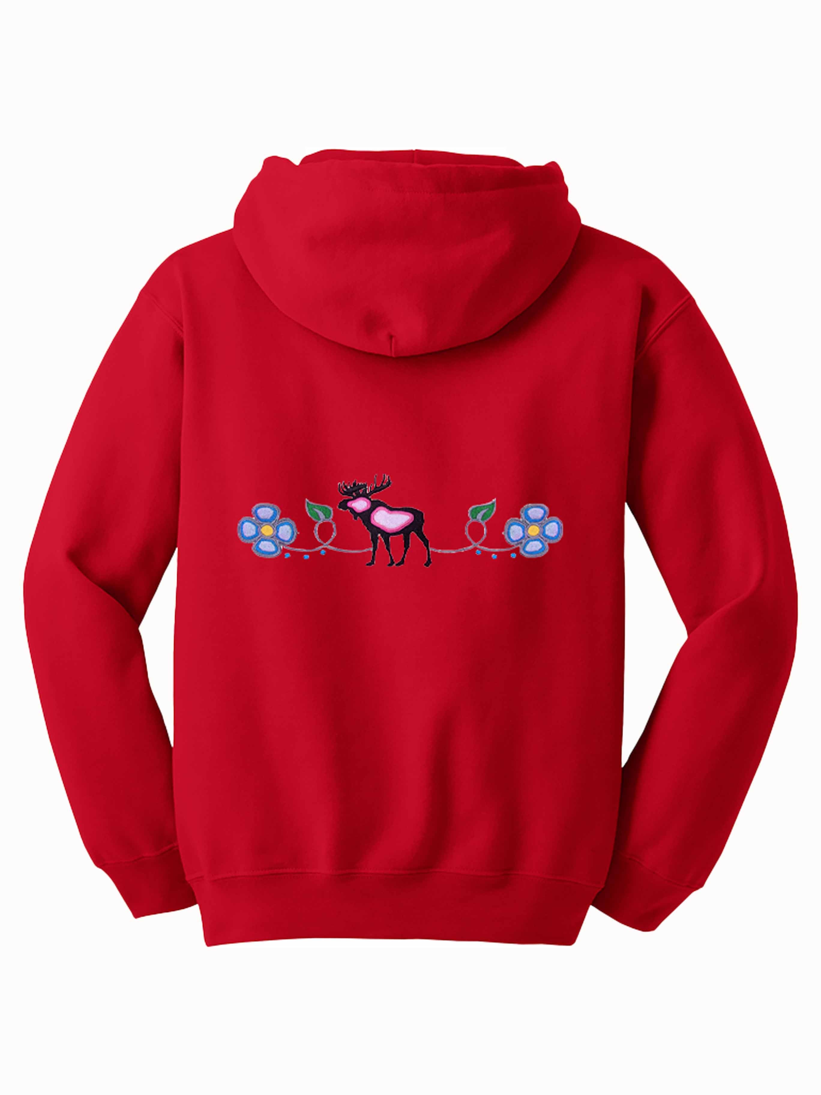 Floral Moose Embroidered Hoody