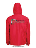 Unapologetically Indigenous Feather Motif Red Anorak