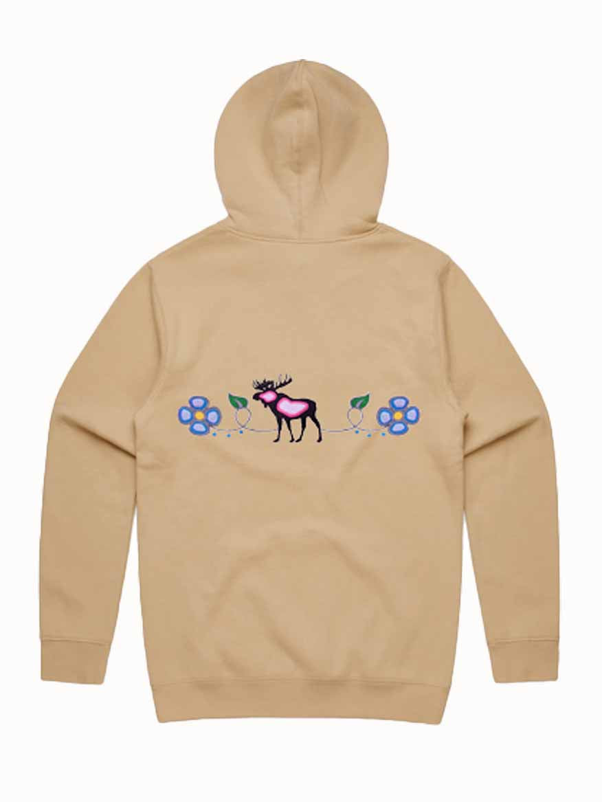 Floral Moose Embroidered Hoody
