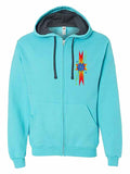 Geometric Floral Zip Up Hoodie
