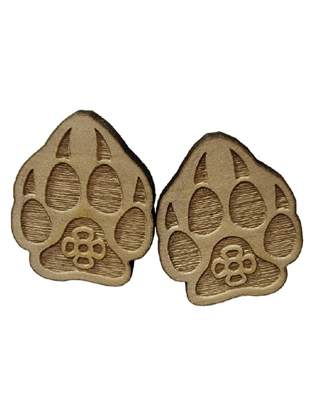 Floral Wolf Paw Earrings