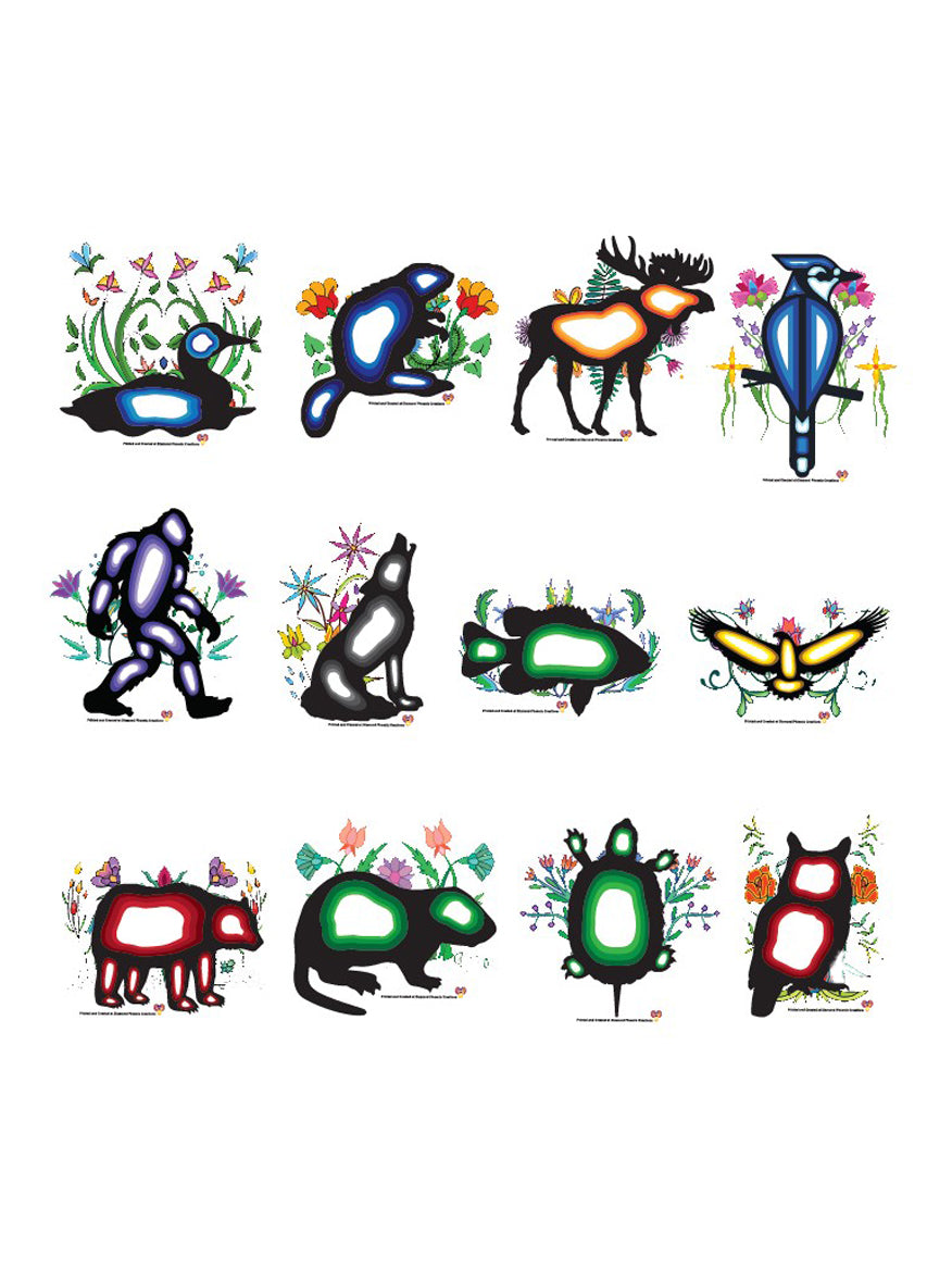 Anishinaabe Floral Animal Decals