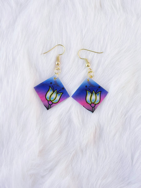 Small Diamond Tulip Earrings