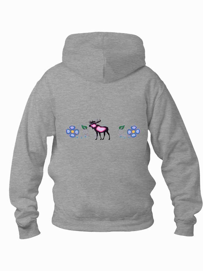 Floral Moose Embroidered Hoody
