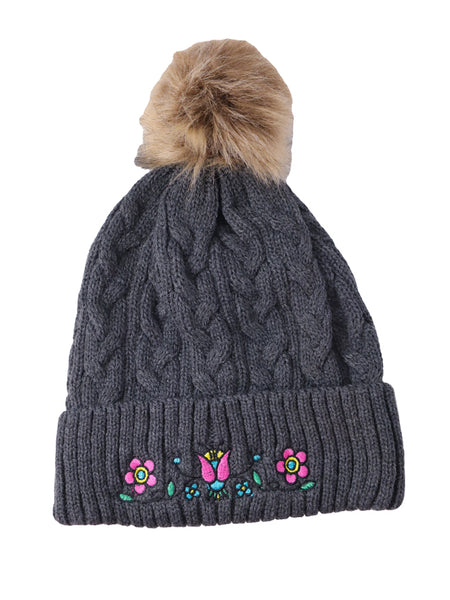 Anishinabe Floral Embroidered Knitted Hat