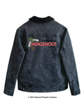 Unapologetically Indigenous Feather Motif Denim Lined Jacket