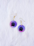 Small Round Bear Paw Earrings