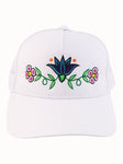 Ladies Anishinabe Floral Cap (With Pony-tail opening)